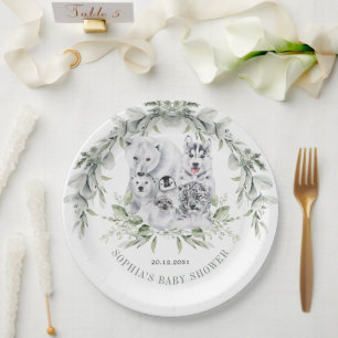 Prato De Papel Chá de fraldas de Férias do Ártico Inverno