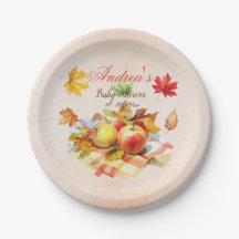 Chá de fraldas de Folhas de Tema do outono