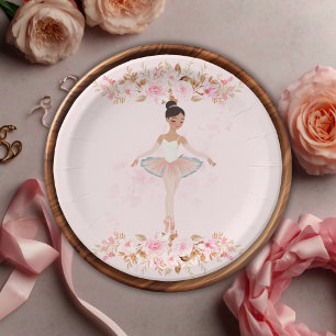 Prato De Papel Chá de fraldas de Fotografia Ballerina Moderna e B