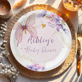 Prato De Papel Chá de fraldas de Garden Rapariga Rosa Floral