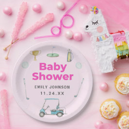 Prato De Papel Chá de fraldas de Garota de Golfe