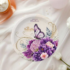 Prato De Papel Chá de fraldas De Garota Rosa Púrpura