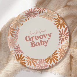 Prato De Papel Chá de fraldas de Grãos Florais Cor-de-laranja e R