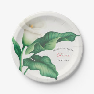 Prato De Papel Chá de fraldas de Lilly Branco da Aquarela