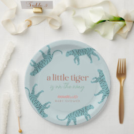 Prato De Papel Chá de fraldas de Menino Azul Moderno