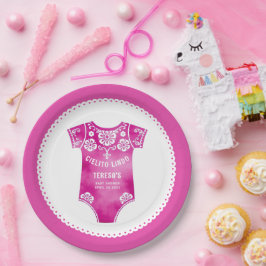 Prato De Papel Chá de fraldas de moça rosa Cielito Lindo