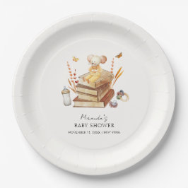 Prato De Papel Chá de fraldas de mouse neutro do livro de boho, d