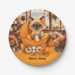 Prato De Papel Chá de fraldas de outono para gatinhos