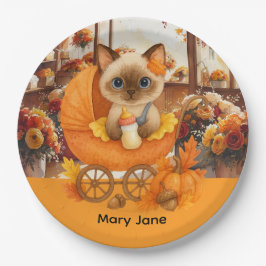 Prato De Papel Chá de fraldas de outono para gatinhos