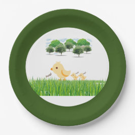 Prato De Papel Chá de fraldas de Pintinho Amarelo-Cinto