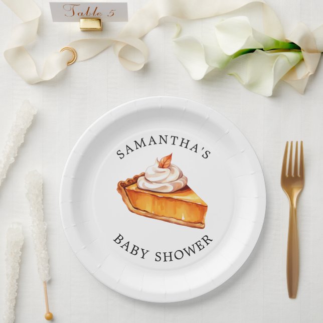 Prato De Papel Chá de fraldas de queda de abóbora (Casamento)