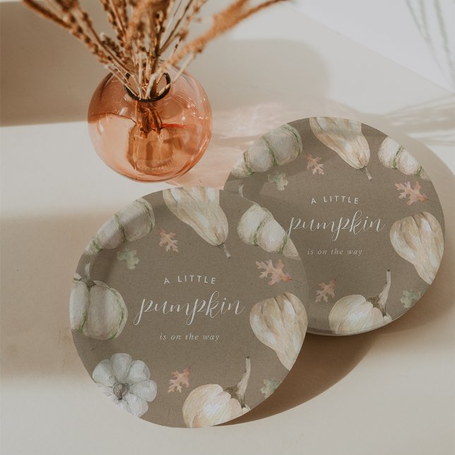 Prato De Papel Chá de fraldas de Queda Russo de Pumpkins Branco (Criador carregado)