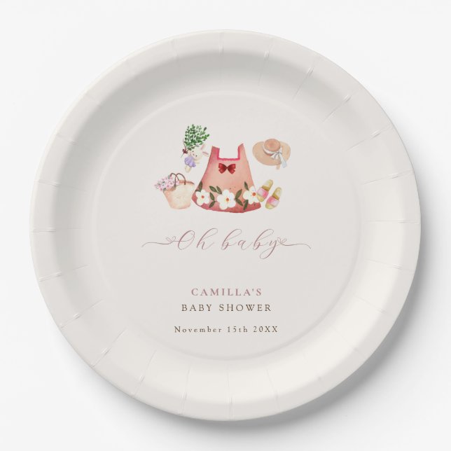 Prato De Papel Chá de fraldas de roupas da primavera Flower Garde (Frente)