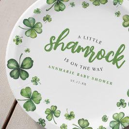 Prato De Papel Chá de fraldas de Shamrock com Watercolor