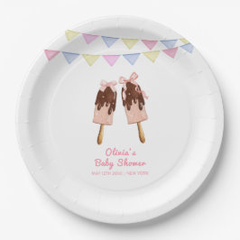 Prato De Papel Chá de fraldas de Sorvete de Arco de piche rosa-br