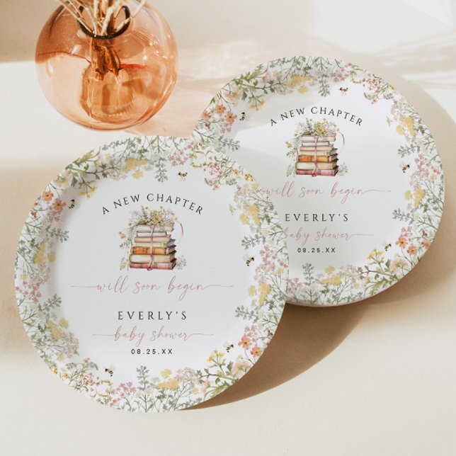 Prato De Papel Chá de fraldas de Storybook Plate Girl Wildflower (Criador carregado)