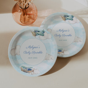 Prato De Papel Chá de fraldas De Tema De Avião Para Festa De Meni