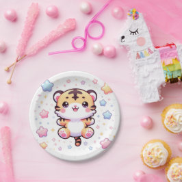Prato De Papel Chá de fraldas de Tigre Moderno Cute