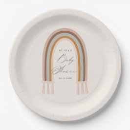 Prato De Papel Chá de fraldas de Tom do Boho Arco-Íris Terra