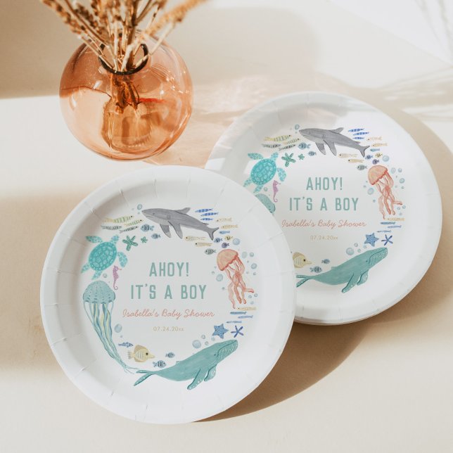 Prato De Papel Chá de fraldas de Tubarão de Baleia (Criador carregado)