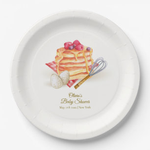 Prato De Papel Chá de fraldas de Whisk Brunch Modern Berry Pancak
