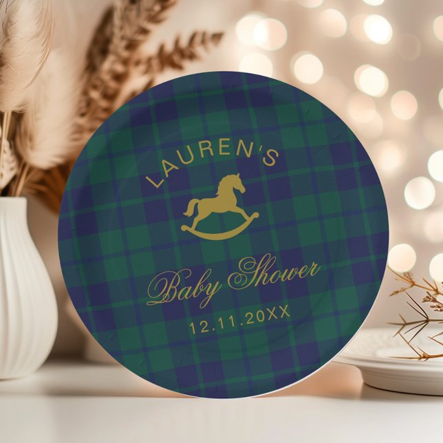 Prato De Papel Chá de fraldas de Xadrez Dourada Clássica de Caval (Criador carregado)