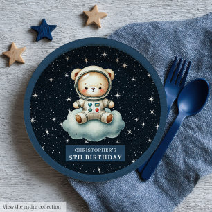 Prato De Papel Chá de fraldas do Astronauta do Urso de Teddy Pers