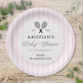 Prato De Papel Chá de fraldas do Clube de Tênis de Pré-ppy Pink