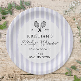 Prato De Papel Chá de fraldas do Clube de Tênis de Roxo Preppy