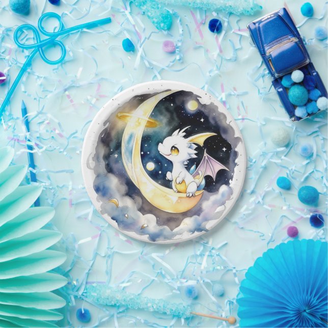 Prato De Papel Chá de fraldas do Dragão Místico (Festa)