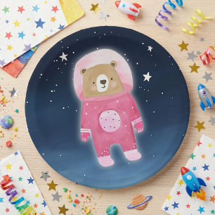 Prato De Papel Chá de fraldas do Espaço do Urso do Astronauta Ros