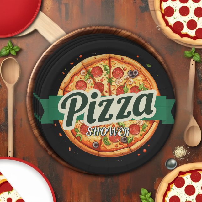 Prato De Papel Chá de fraldas do Partido da Pizza Moderna (Criador carregado)