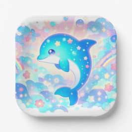 Prato De Papel Chá de fraldas Dolphin Adorable Pastel