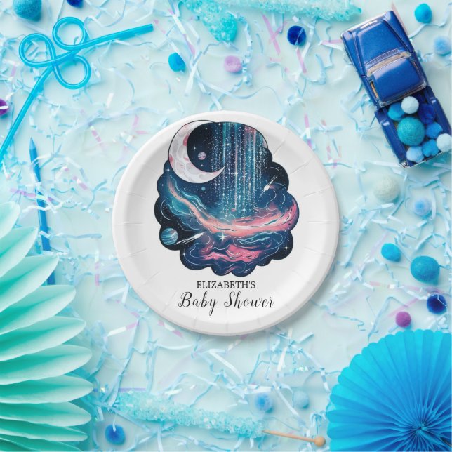 Prato De Papel Chá de fraldas Elegante de Estrelas Mágicas (Festa)