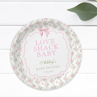 Prato De Papel Chá de fraldas Elegante de Shack de Amor de Arco R