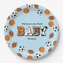 Chá de fraldas Esportivo Coed Theme Boy Blue