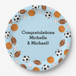 Prato De Papel Chá de fraldas Esportivo Coed Theme Boy Blue