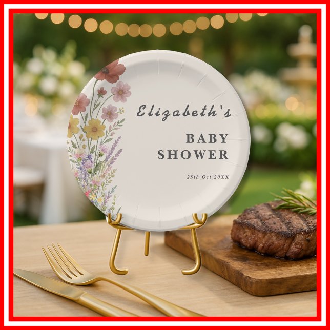 Prato De Papel Chá de fraldas Floral de Flor Selvagem (Criador carregado)