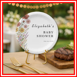 Prato De Papel Chá de fraldas Floral de Flor Selvagem