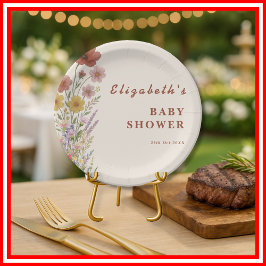 Prato De Papel Chá de fraldas Floral de Laranja Queimado