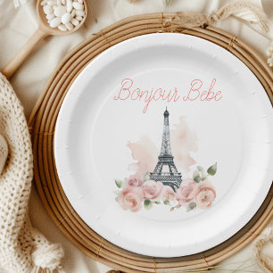 Prato De Papel Chá de fraldas Floral Parisiense de Paris Bonjour 