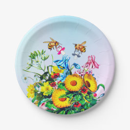 Prato De Papel Chá de fraldas Gêmeos Bebês Floral Pacificador