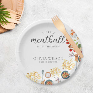 Prato De Papel Chá de fraldas italiano Meatball