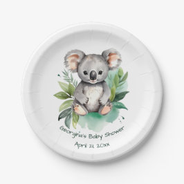 Prato De Papel Chá de fraldas Koala Cachorro Aquarela