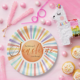 Prato De Papel chá de fraldas "Little Ray of Sunshine" do Boho Su