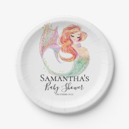PRATO DE PAPEL CHÁ DE FRALDAS MERMAID CUTE