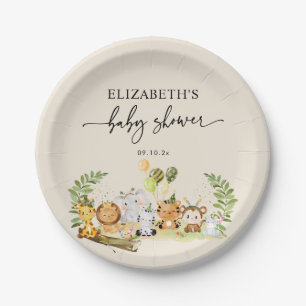 Prato De Papel Chá de fraldas mínimo de animais da selva