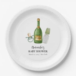 Prato De Papel Chá de fraldas Mínimo Verde de Garrafas de Champan