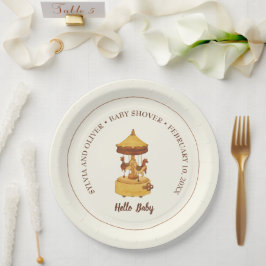 Prato De Papel Chá de fraldas neutro do carrossel