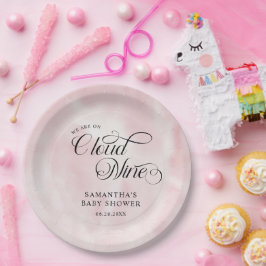 Prato De Papel Chá de fraldas Nine da Nuvem Rosa Cor-de-Água Mode